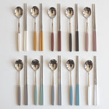 KAMOME Spoon and Chopsticks combo 4 Spoons + 4 Chopsticks