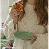 Plate Green Ivory x 1