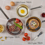 SAUTEN&Cladin 3 layer Stainless Steel IH mini frying pan 14cm 16cm 18cm