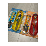 EdisonStainless Chopsticks Easy Spoon&Case Set Police Pororo,Firefighter Pororo (Right-Handed)