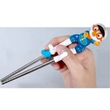 EdisonStainless Chopsticks Easy Spoon&Case Set Police Pororo,Firefighter Pororo (Right-Handed)